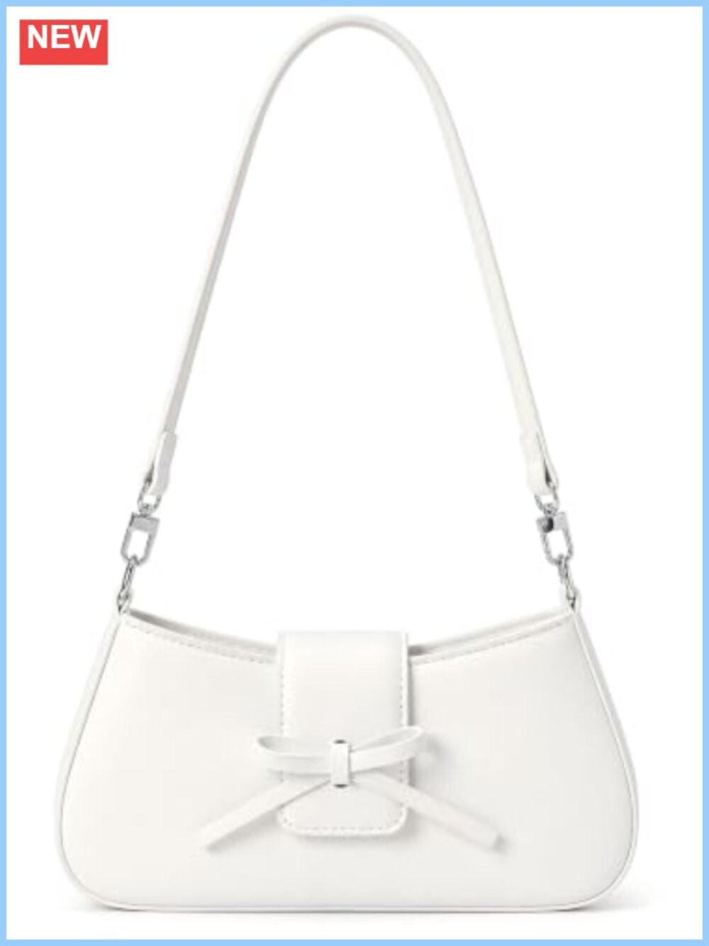 Y2K Bow Shoulder Bag Vegan Patent PU Leather Hobo Handbag with Comfortable Strap